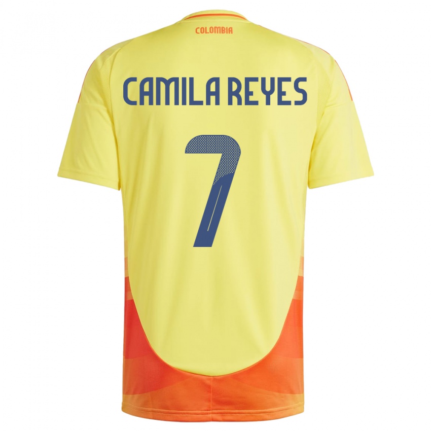 Niño Camiseta Colombia María Camila Reyes #7 Amarillo 1ª Equipación 24-26 La Camisa Chile