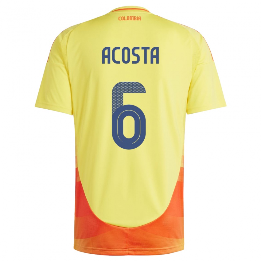 Niño Camiseta Colombia Viviana Acosta #6 Amarillo 1ª Equipación 24-26 La Camisa Chile