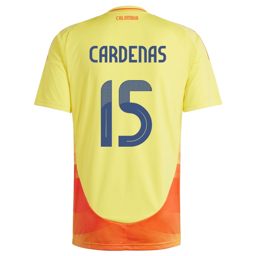 Niño Camiseta Colombia Wendy Cárdenas #15 Amarillo 1ª Equipación 24-26 La Camisa Chile