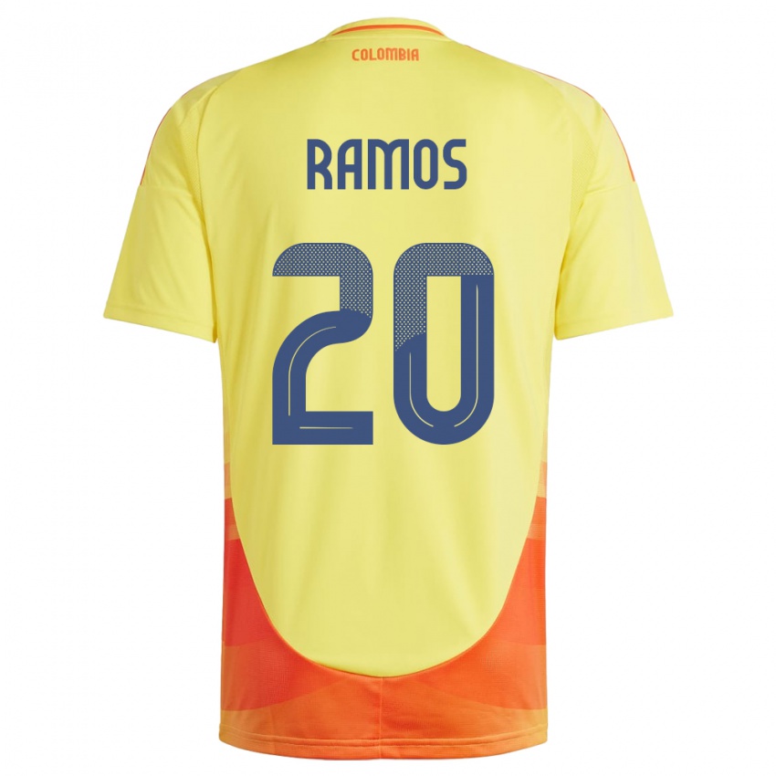 Niño Camiseta Colombia Mónica Ramos #20 Amarillo 1ª Equipación 24-26 La Camisa Chile