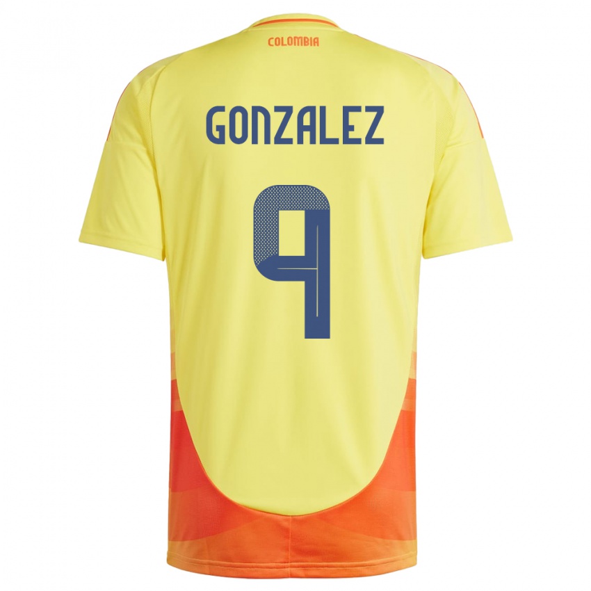 Niño Camiseta Colombia Manuela González #9 Amarillo 1ª Equipación 24-26 La Camisa Chile