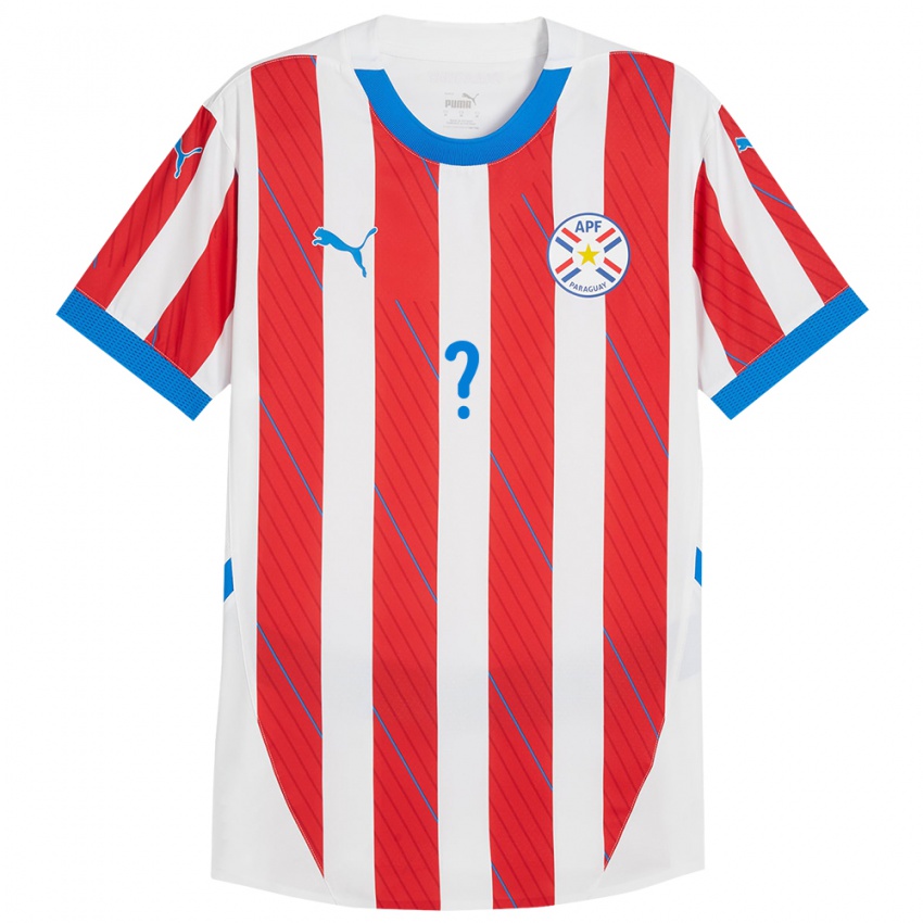 Niño Camiseta Paraguay Santiago Ocampos #0 Blanco Rojo 1ª Equipación 24-26 La Camisa Chile