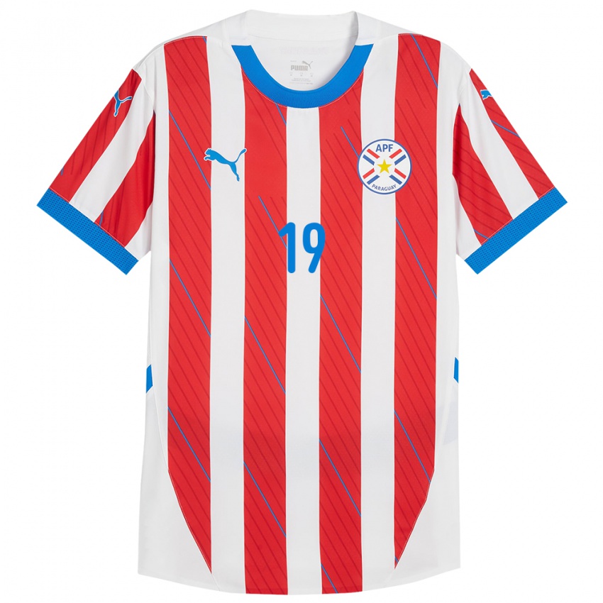 Niño Camiseta Paraguay Juan Sánchez #19 Blanco Rojo 1ª Equipación 24-26 La Camisa Chile