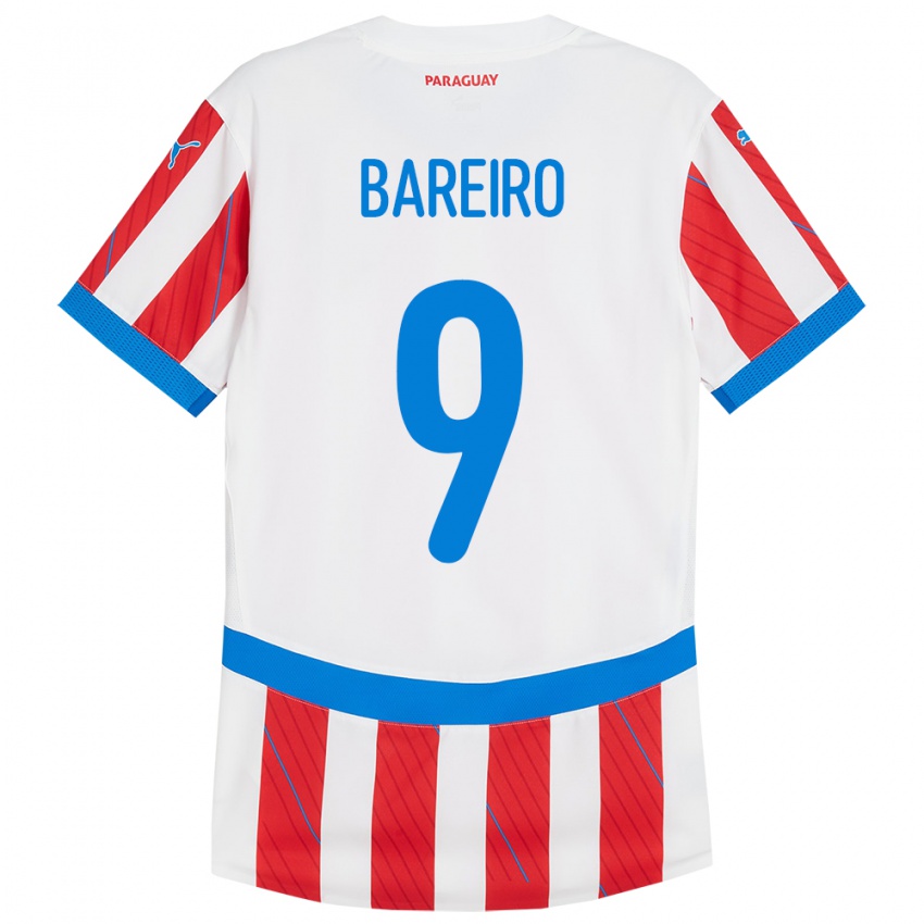 Niño Camiseta Paraguay Adam Bareiro #9 Blanco Rojo 1ª Equipación 24-26 La Camisa Chile