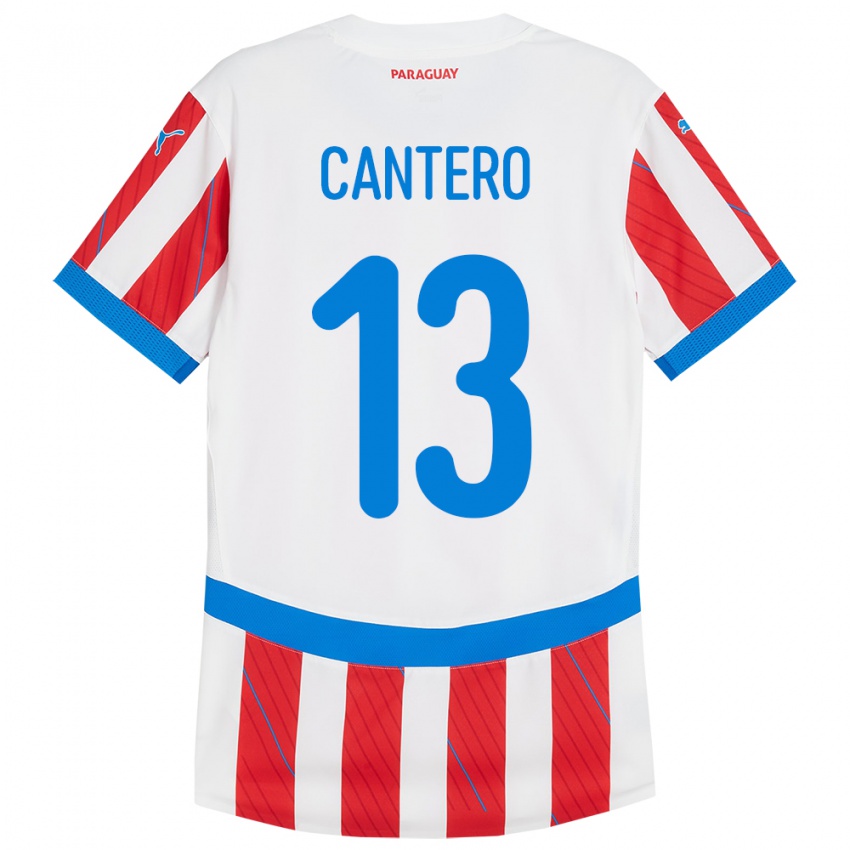 Niño Camiseta Paraguay Alexis Cantero #13 Blanco Rojo 1ª Equipación 24-26 La Camisa Chile