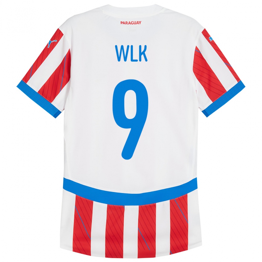 Niño Camiseta Paraguay Allan Wlk #9 Blanco Rojo 1ª Equipación 24-26 La Camisa Chile