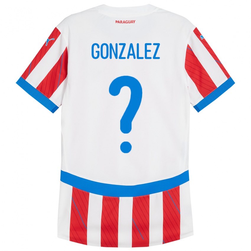 Niño Camiseta Paraguay Antonio González #0 Blanco Rojo 1ª Equipación 24-26 La Camisa Chile