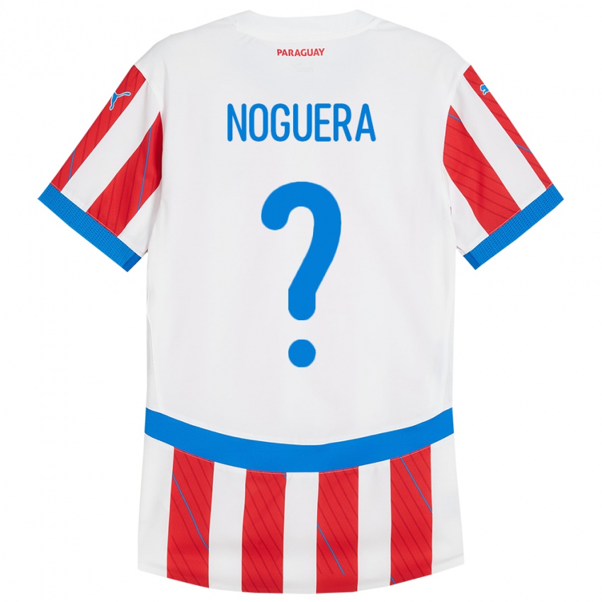 Niño Camiseta Paraguay Junior Noguera #0 Blanco Rojo 1ª Equipación 24-26 La Camisa Chile