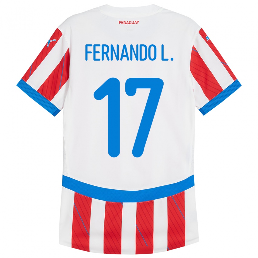 Niño Camiseta Paraguay Fernando Leguizamón #17 Blanco Rojo 1ª Equipación 24-26 La Camisa Chile