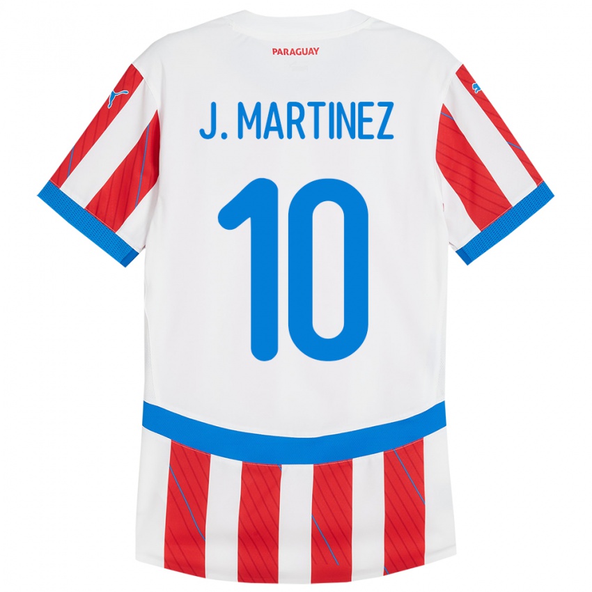 Niño Camiseta Paraguay Jessica Martínez #10 Blanco Rojo 1ª Equipación 24-26 La Camisa Chile