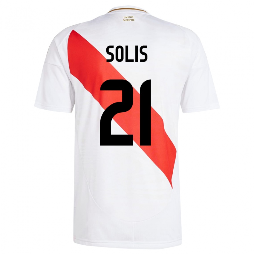 Niño Camiseta Perú Renato Solís #21 Blanco 1ª Equipación 24-26 La Camisa Chile