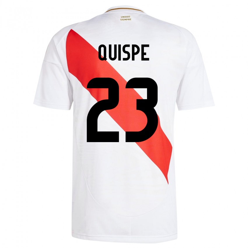 Niño Camiseta Perú Piero Quispe #23 Blanco 1ª Equipación 24-26 La Camisa Chile