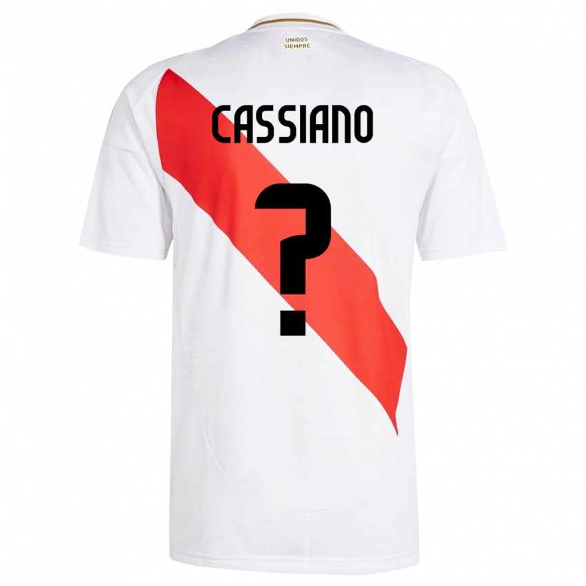 Niño Camiseta Perú Franshesko Cassiano #0 Blanco 1ª Equipación 24-26 La Camisa Chile