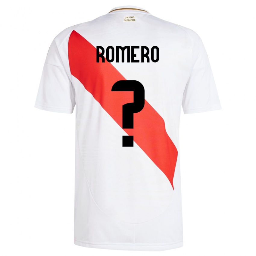 Niño Camiseta Perú José Romero #0 Blanco 1ª Equipación 24-26 La Camisa Chile