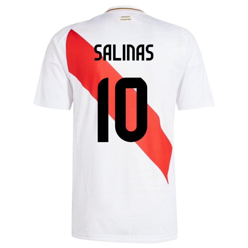 Niño Camiseta Perú Thiago Salinas #10 Blanco 1ª Equipación 24-26 La Camisa Chile