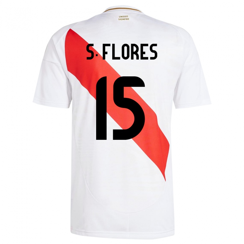 Niño Camiseta Perú Scarleth Flores #15 Blanco 1ª Equipación 24-26 La Camisa Chile