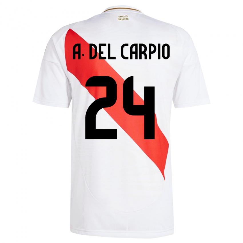 Niño Camiseta Perú Annie Del Carpio #24 Blanco 1ª Equipación 24-26 La Camisa Chile