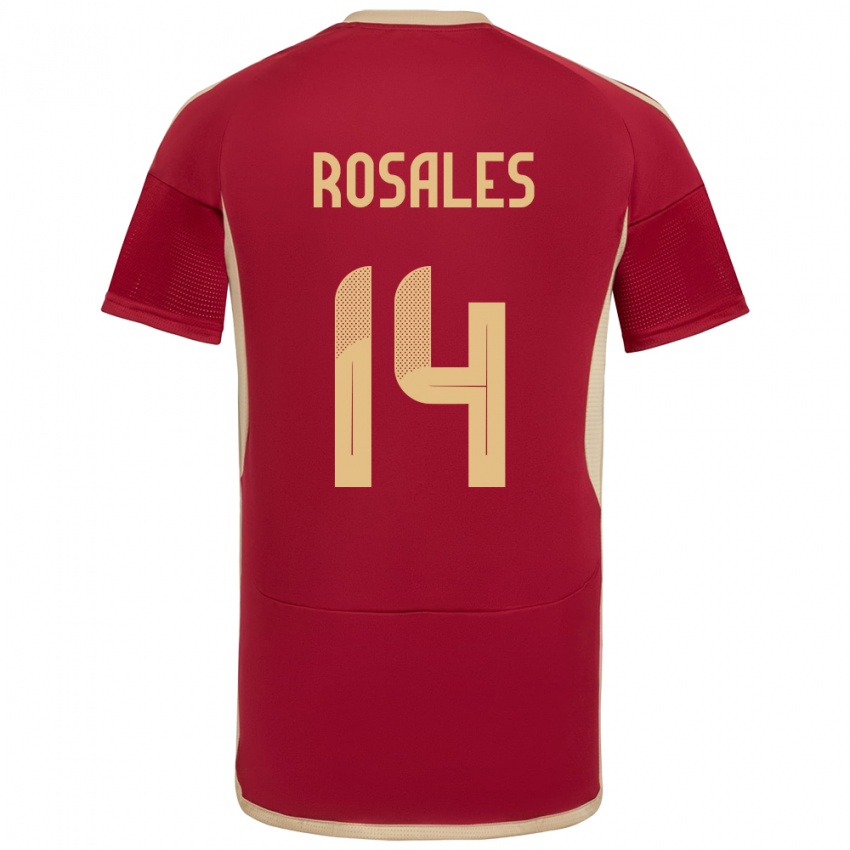 Niño Camiseta Venezuela Roberto Rosales #14 Borgoña 1ª Equipación 24-26 La Camisa Chile