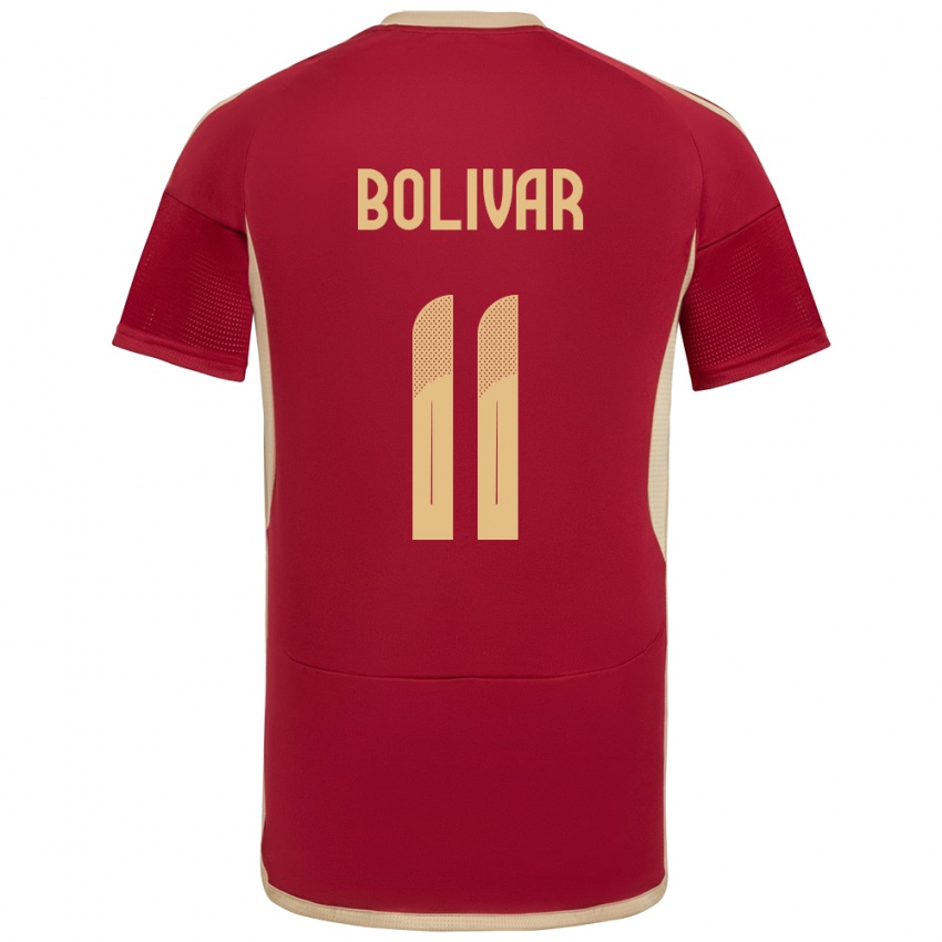 Niño Camiseta Venezuela Jovanny Bolívar #11 Borgoña 1ª Equipación 24-26 La Camisa Chile