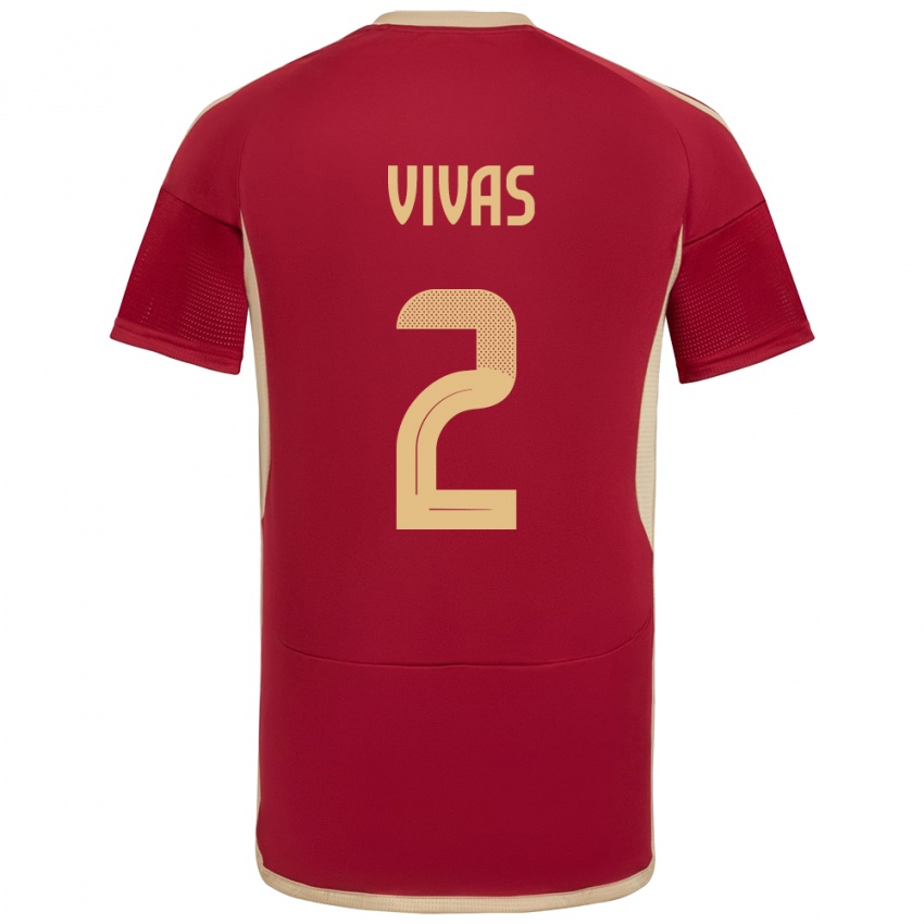 Niño Camiseta Venezuela Carlos Vivas #2 Borgoña 1ª Equipación 24-26 La Camisa Chile