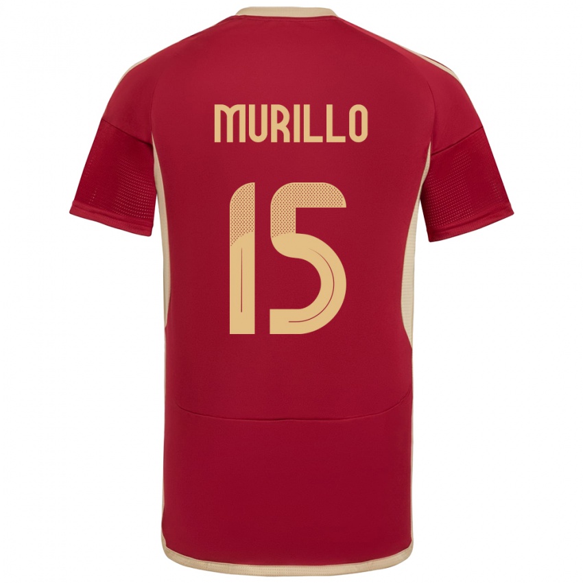 Niño Camiseta Venezuela Jhon Murillo #15 Borgoña 1ª Equipación 24-26 La Camisa Chile