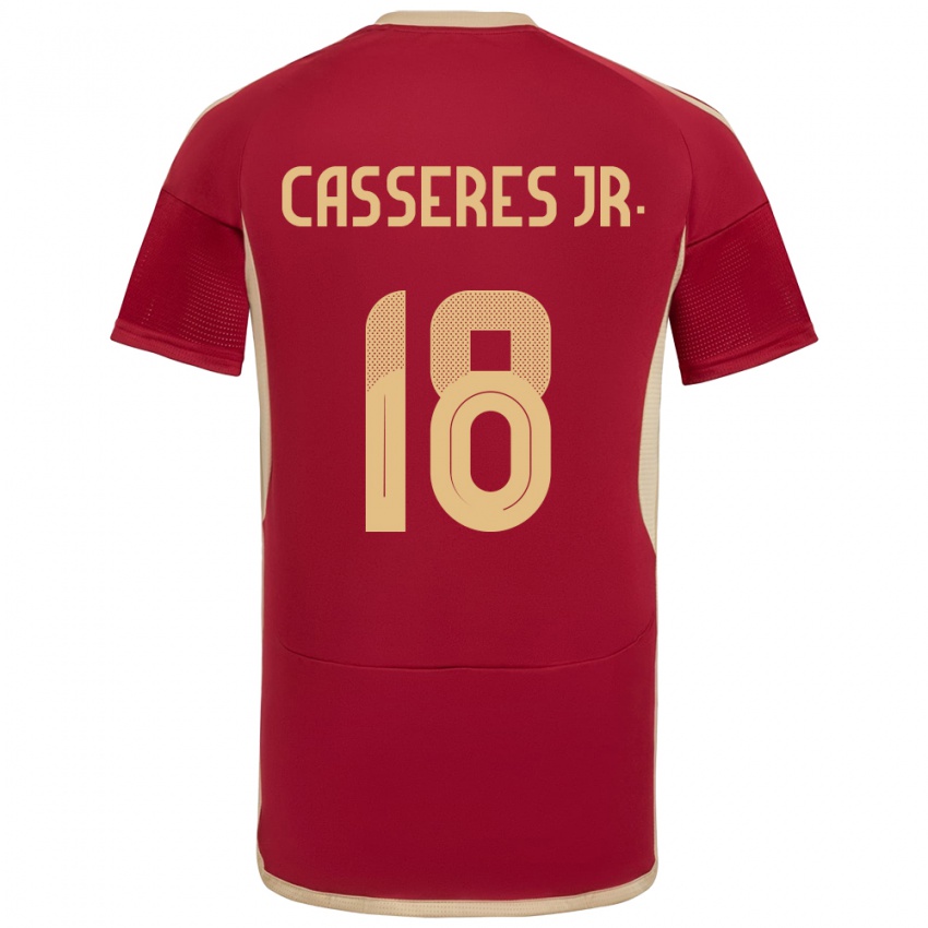 Niño Camiseta Venezuela Cristian Cásseres Jr. #18 Borgoña 1ª Equipación 24-26 La Camisa Chile