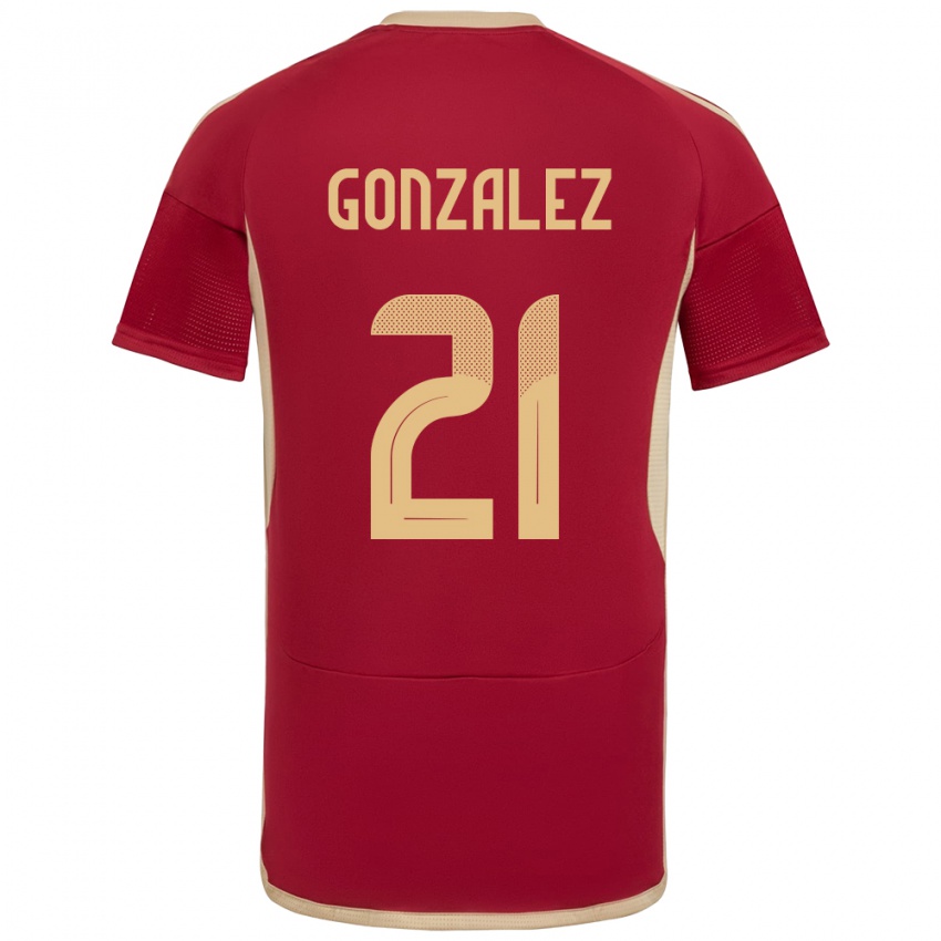 Niño Camiseta Venezuela Alexander González #21 Borgoña 1ª Equipación 24-26 La Camisa Chile