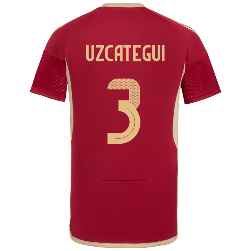 Niño Camiseta Venezuela Rafael Uzcátegui #3 Borgoña 1ª Equipación 24-26 La Camisa Chile