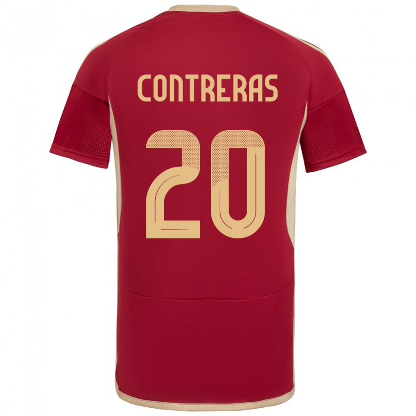 Niño Camiseta Venezuela Anderson Contreras #20 Borgoña 1ª Equipación 24-26 La Camisa Chile