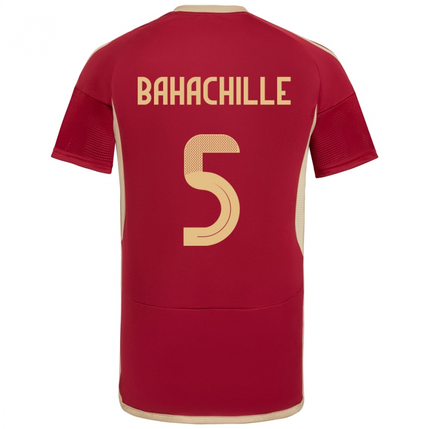 Niño Camiseta Venezuela Abraham Bahachille #5 Borgoña 1ª Equipación 24-26 La Camisa Chile