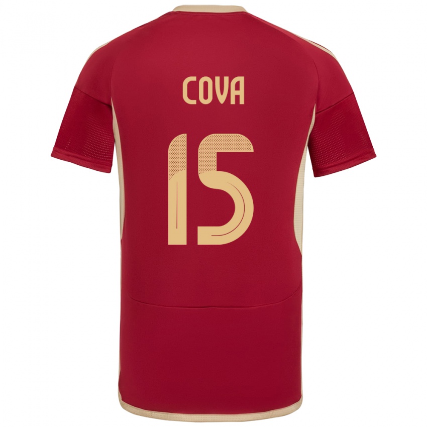 Niño Camiseta Venezuela Adrián Cova #15 Borgoña 1ª Equipación 24-26 La Camisa Chile