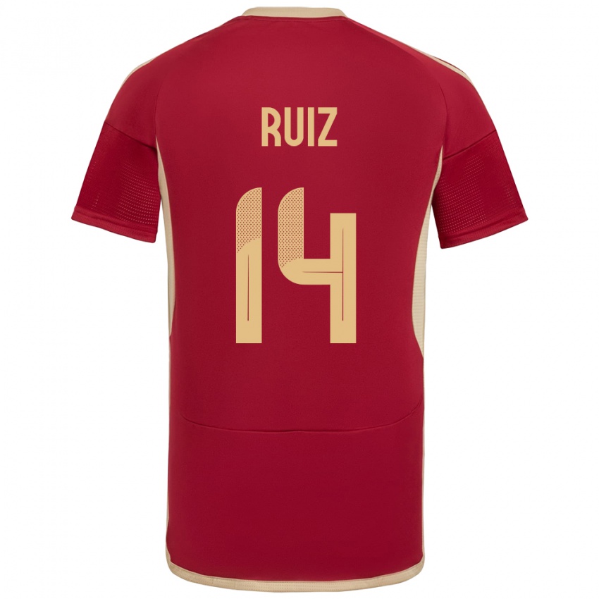 Niño Camiseta Venezuela Maicol Ruiz #14 Borgoña 1ª Equipación 24-26 La Camisa Chile