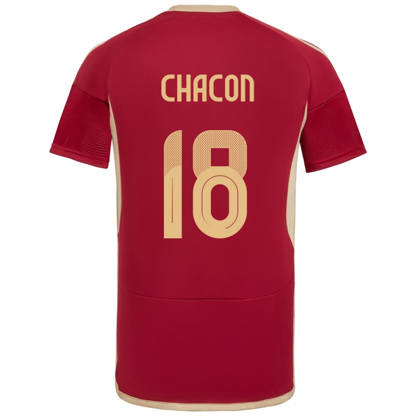 Niño Camiseta Venezuela Yerson Chacón #18 Borgoña 1ª Equipación 24-26 La Camisa Chile