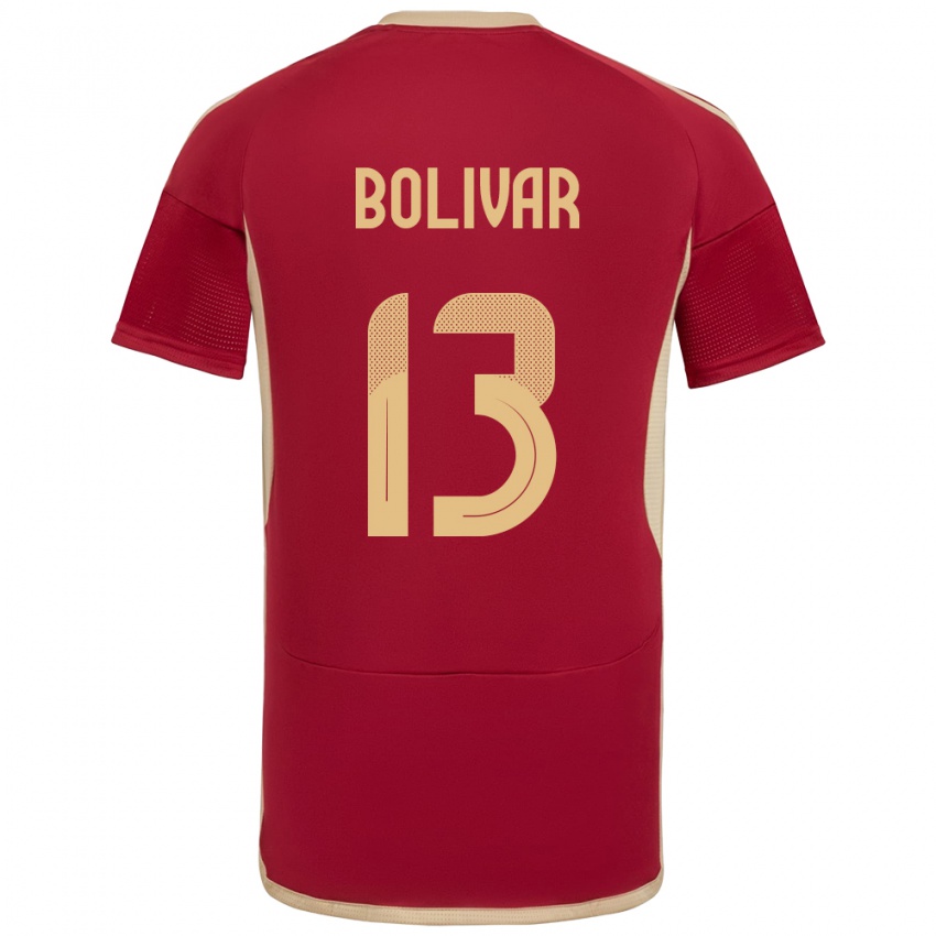 Niño Camiseta Venezuela Salvador Bolívar #13 Borgoña 1ª Equipación 24-26 La Camisa Chile