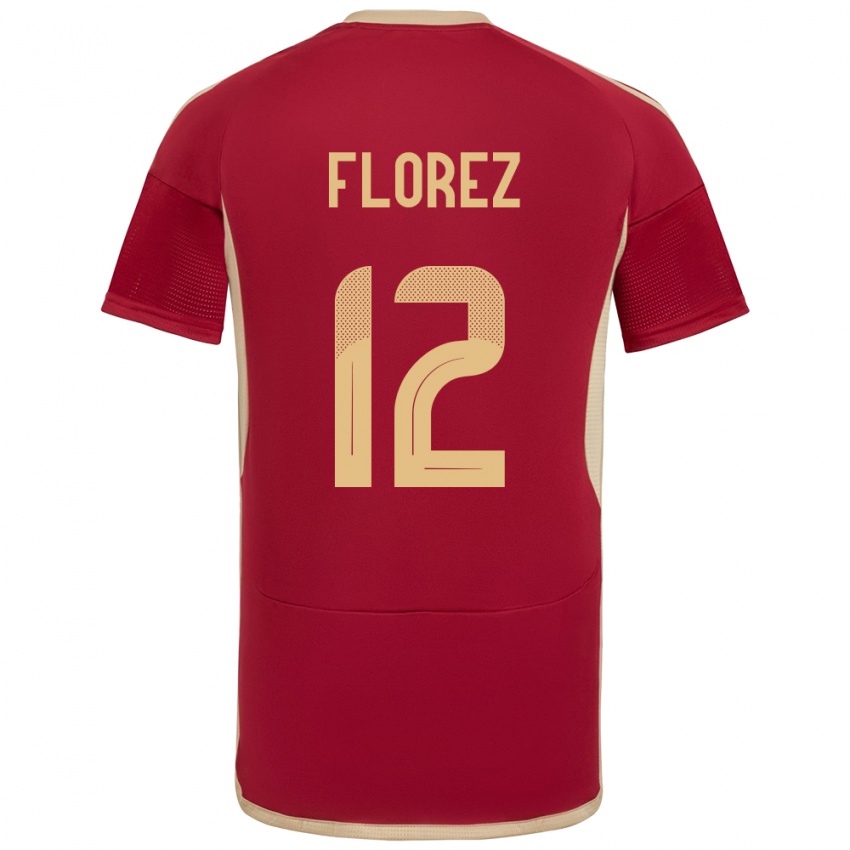 Niño Camiseta Venezuela Génesis Flórez #12 Borgoña 1ª Equipación 24-26 La Camisa Chile