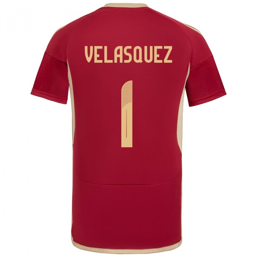 Niño Camiseta Venezuela Yessica Velásquez #1 Borgoña 1ª Equipación 24-26 La Camisa Chile