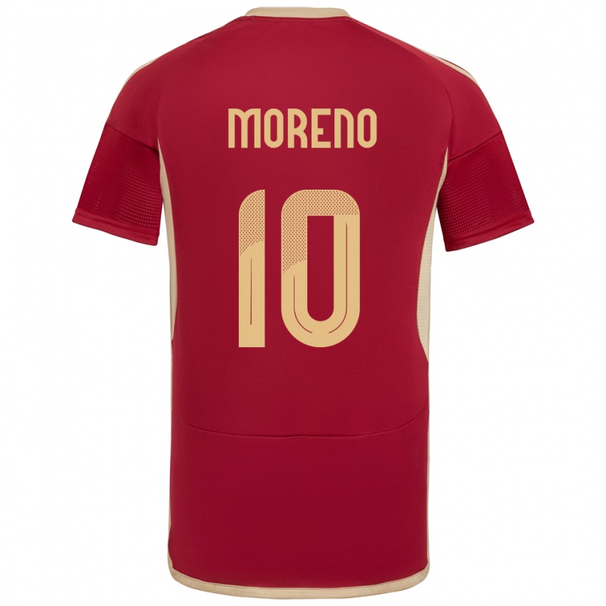 Niño Camiseta Venezuela Yerliane Moreno #10 Borgoña 1ª Equipación 24-26 La Camisa Chile