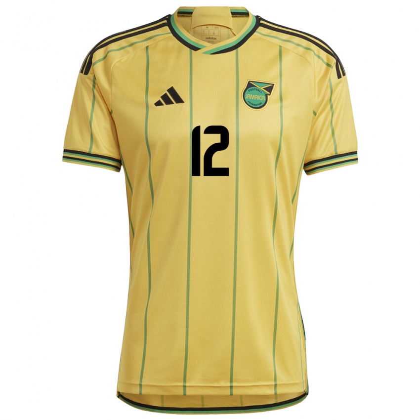 Niño Camiseta Jamaica Sashana Campbell #12 Amarillo 1ª Equipación 24-26 La Camisa Chile