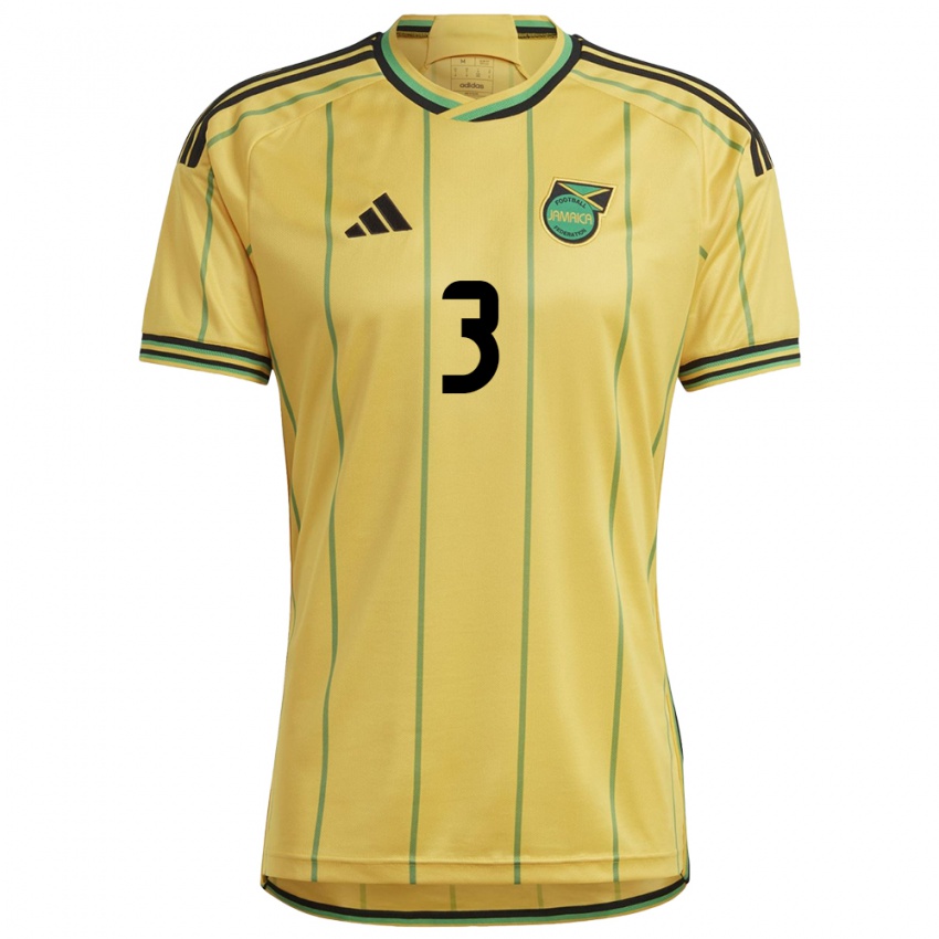 Niño Camiseta Jamaica Michael Hector #3 Amarillo 1ª Equipación 24-26 La Camisa Chile