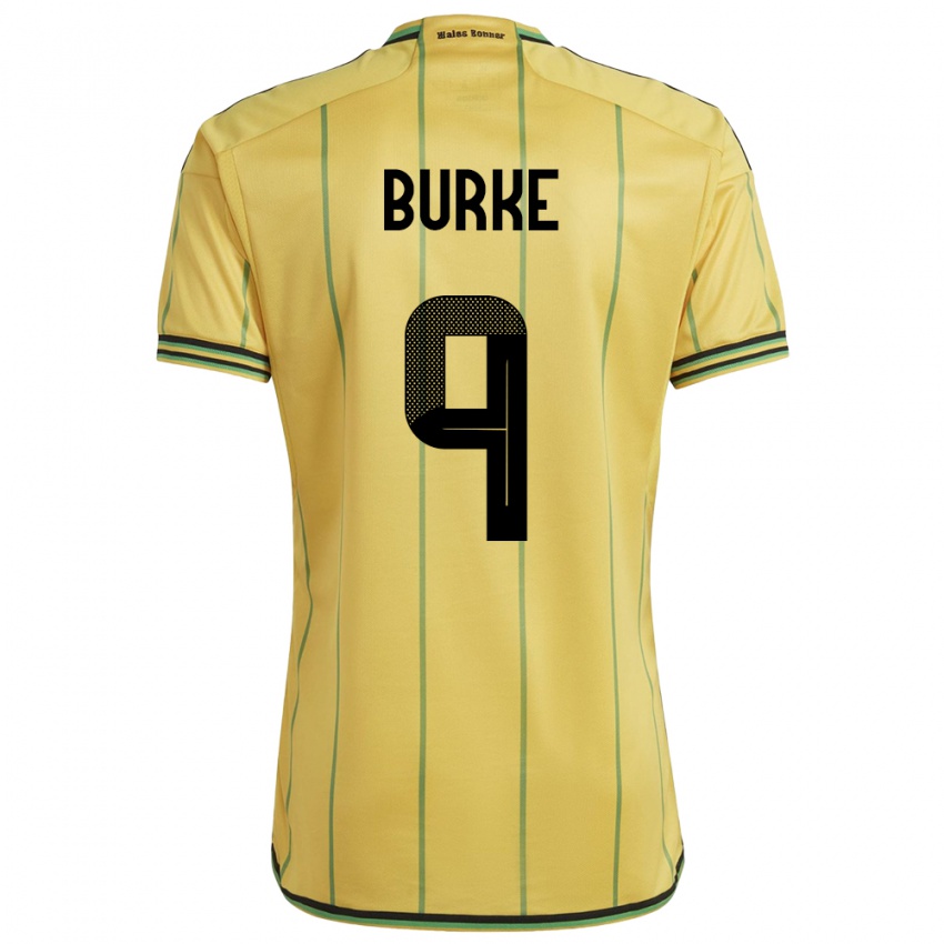 Niño Camiseta Jamaica Cory Burke #9 Amarillo 1ª Equipación 24-26 La Camisa Chile