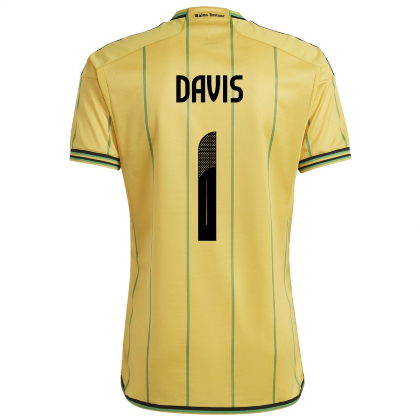 Niño Camiseta Jamaica Shaquan Davis #1 Amarillo 1ª Equipación 24-26 La Camisa Chile