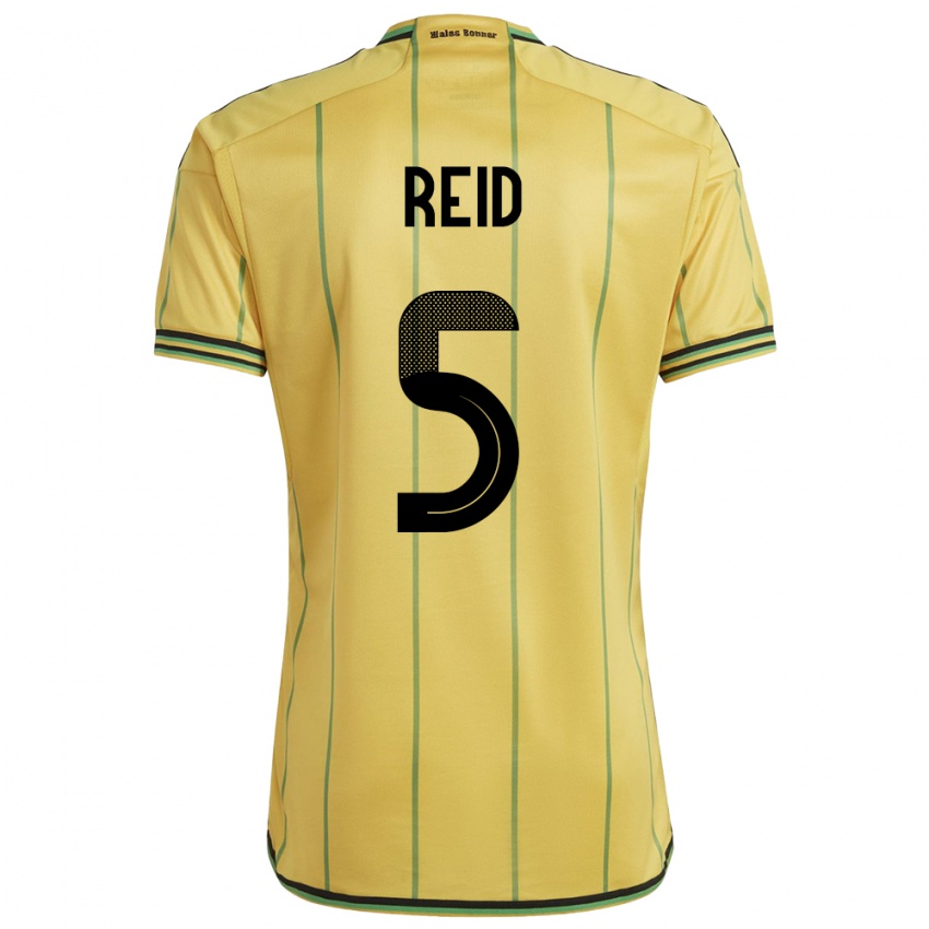 Niño Camiseta Jamaica Adrian Reid #5 Amarillo 1ª Equipación 24-26 La Camisa Chile