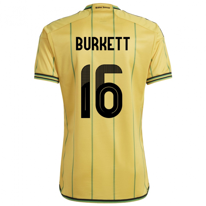 Niño Camiseta Jamaica Brian Burkett #16 Amarillo 1ª Equipación 24-26 La Camisa Chile