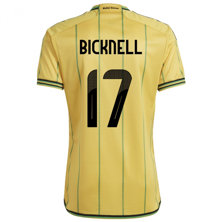 Niño Camiseta Jamaica Alexander Bicknell #17 Amarillo 1ª Equipación 24-26 La Camisa Chile