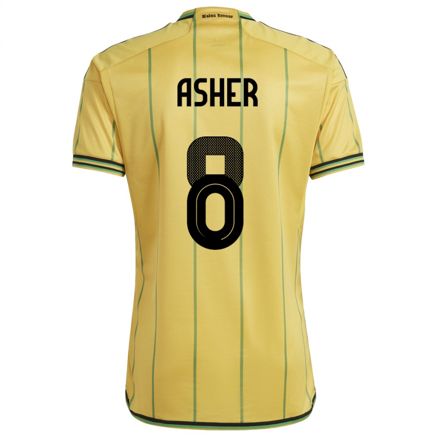 Niño Camiseta Jamaica Chinyelu Asher #8 Amarillo 1ª Equipación 24-26 La Camisa Chile