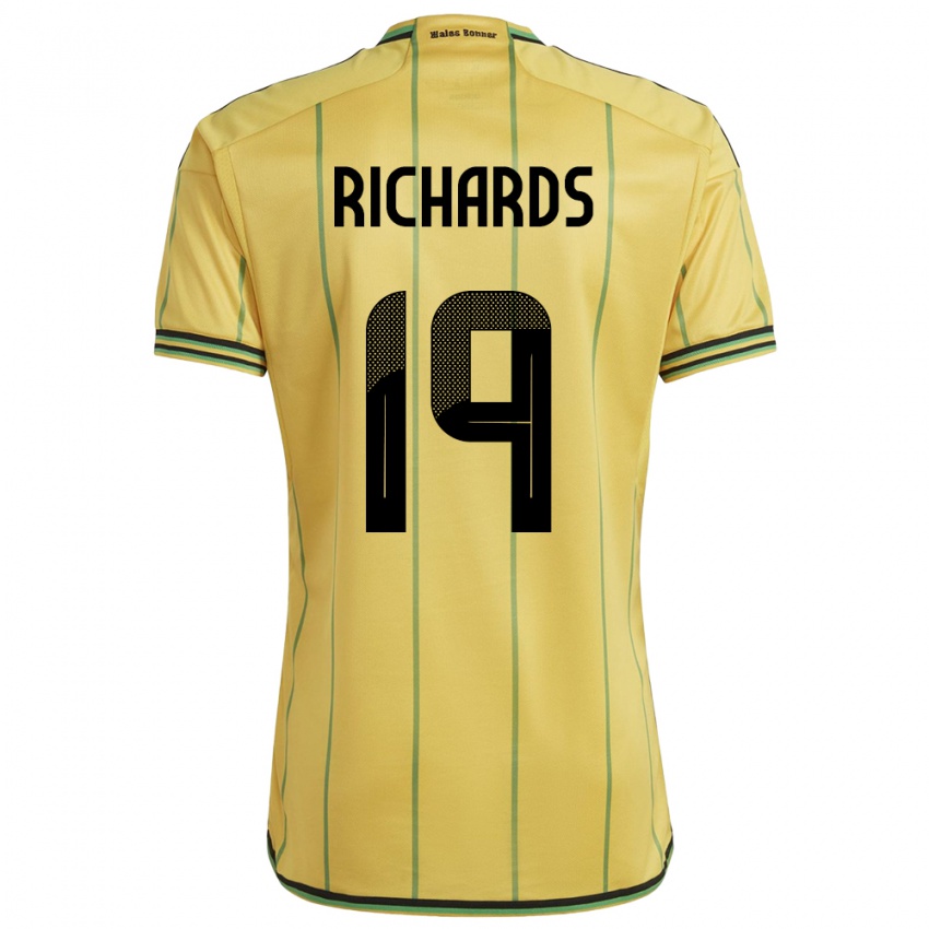 Niño Camiseta Jamaica Davia Richards #19 Amarillo 1ª Equipación 24-26 La Camisa Chile