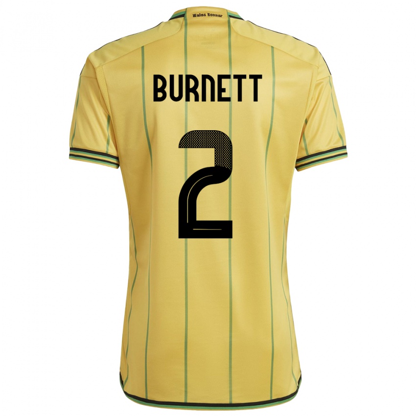 Niño Camiseta Jamaica Theanna Burnett #2 Amarillo 1ª Equipación 24-26 La Camisa Chile