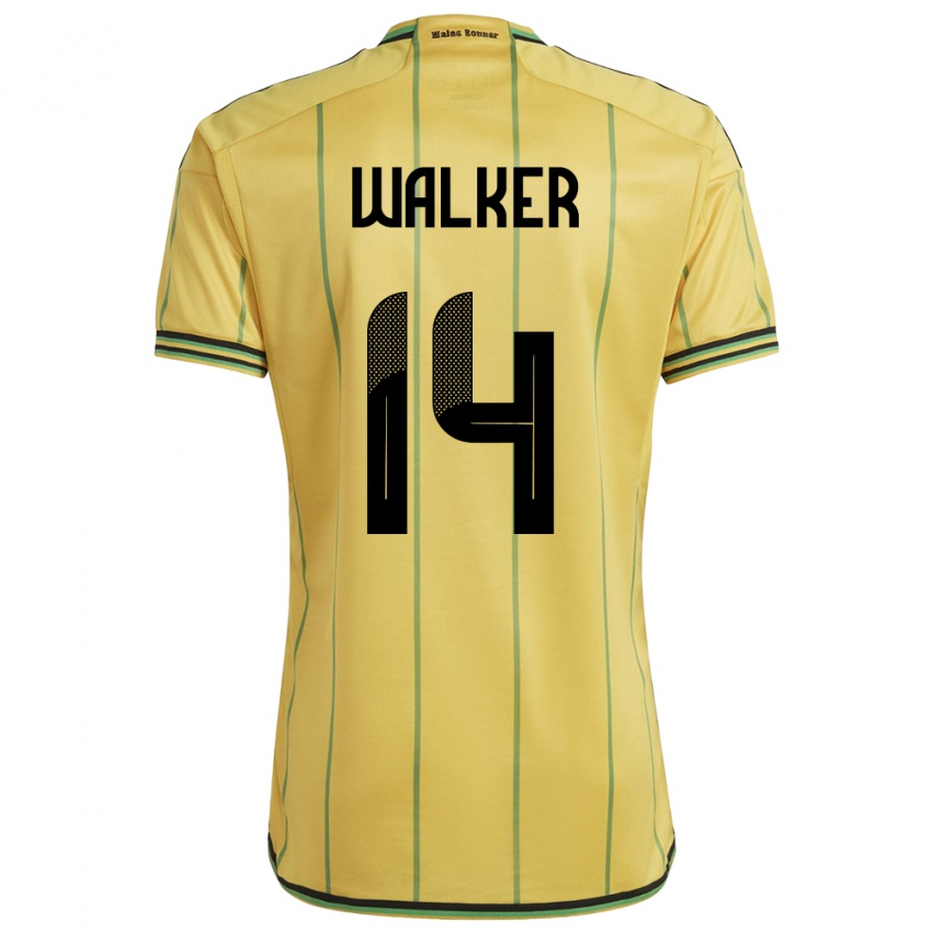 Niño Camiseta Jamaica Ricshya Walker #14 Amarillo 1ª Equipación 24-26 La Camisa Chile