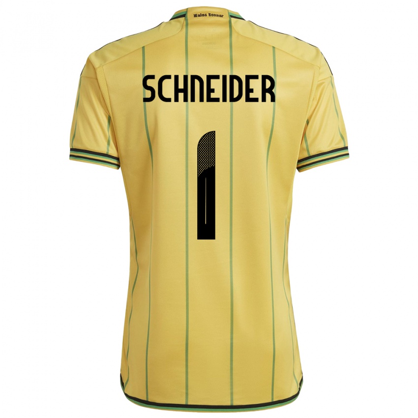 Niño Camiseta Jamaica Sydney Schneider #1 Amarillo 1ª Equipación 24-26 La Camisa Chile