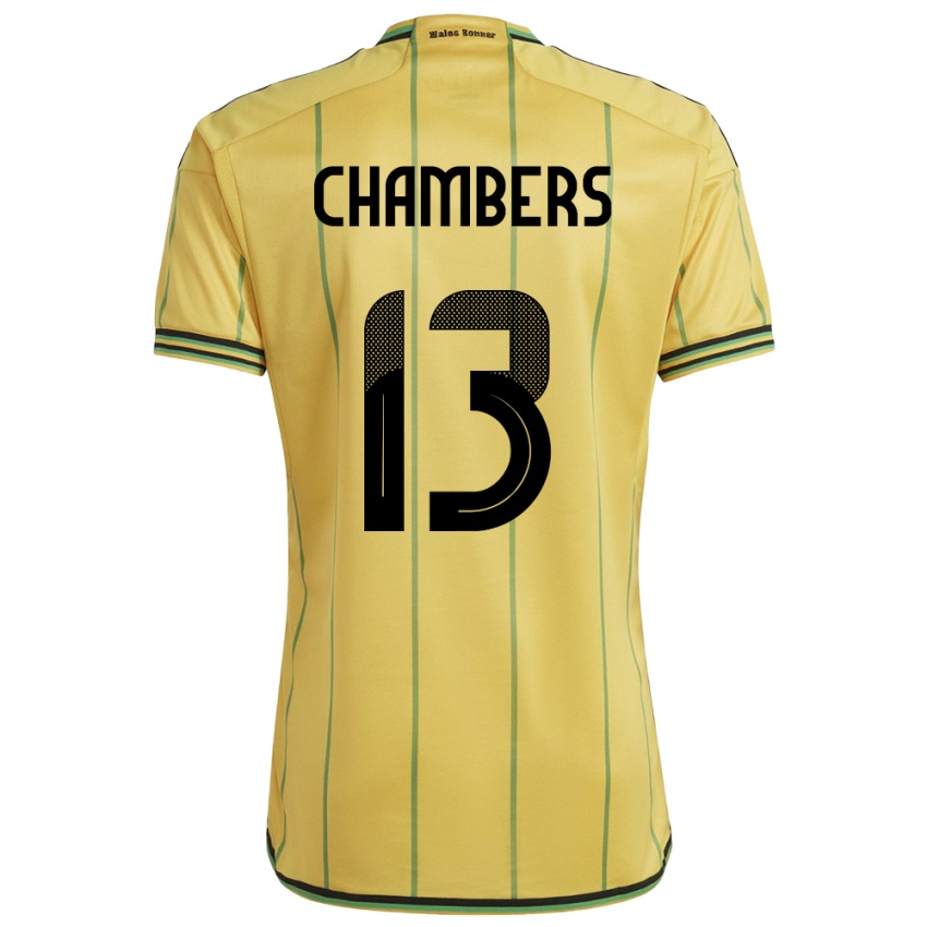 Niño Camiseta Jamaica Chris-Ann Chambers #13 Amarillo 1ª Equipación 24-26 La Camisa Chile